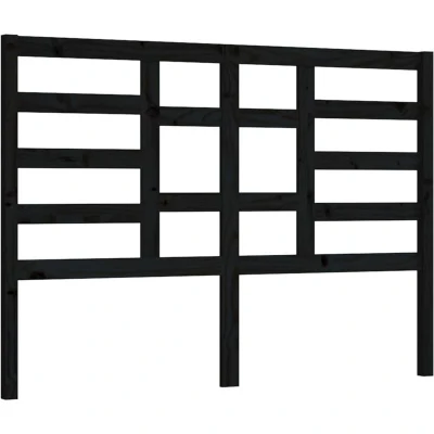 Image of vidaXL Bed Headboard Black 156x4x104 cm Solid Wood Pine