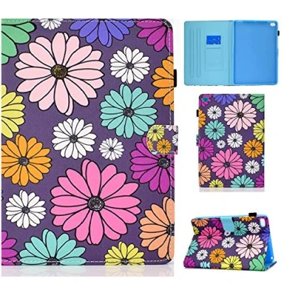 Image of Case for iPad 9.7 inch 2017/2018 Cover, 6th/5th Generation PU Leather Folding Flip Wallet Shell with Auto Wake/Sleep Card Holder also fits Air 2/ 1, Daisy