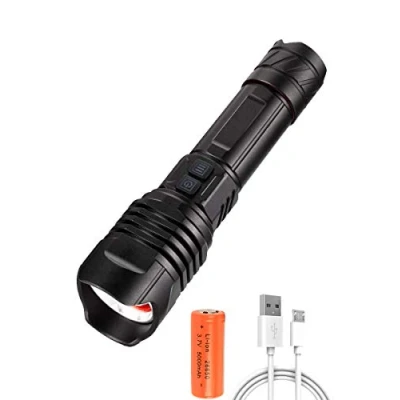 Image of XLENTGEN Powerful Professional LED Flashlight 300000 Lumens Rechargeable with Power Bank Function, IPX5 Waterproof, 5 Modes Tactical for Camping, Hiking, Emergency