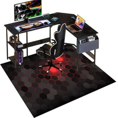 Image of Gaming Chair Mat for Hardwood Floor 90 x 120 cm Anti Slip Protector Non Protection Desk Carpets Computer Room Home Office Decor