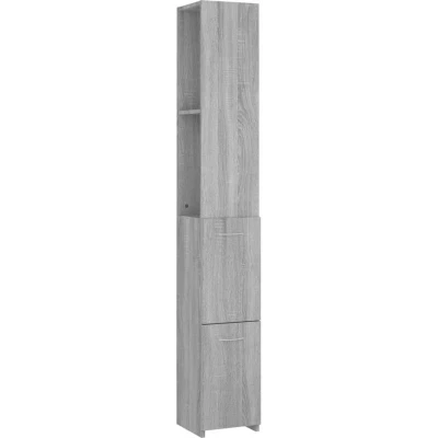 Image of vidaXL Bathroom Cabinet Grey Sonoma 25x26.5x170 cm Engineered Wood