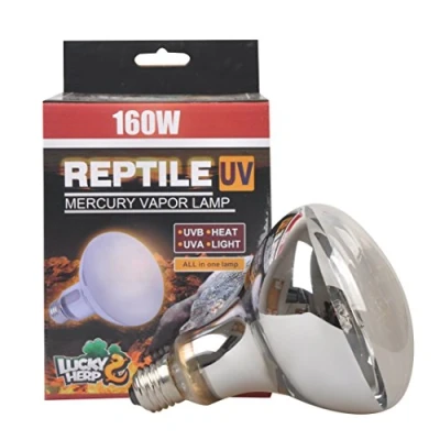 Image of LUCKY HERP Reptile UVA UVB Mercury Vapour Bulb,R115,160 Watts,E27 (Clear)