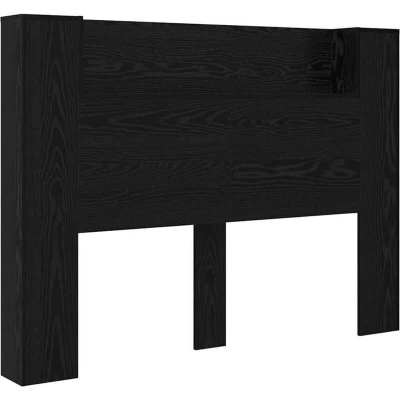 Image of Headboard Cabinet Black oak Engineered wood Vidaxl