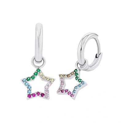 Image of Prinzessin Lillifee Orecchini a cerchio per bambini da ragazza in argento sterling 925, con zirconi sintetici, 1,2 cm, argento, forniti una confezione regalo gioielli, 2024374