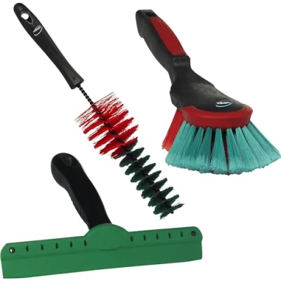 Image of Vikan Transport campaign Kit, 2 brushes &amp; 1 250 mm Wipe N Shine