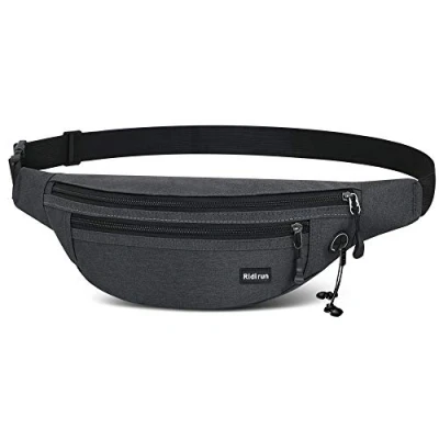 Image of Waterproof Bumbags Running Belt Ligthweight Pouch Waist Packs Breathale Cycling Bum Bag Hiking Travel Dog wolking for Women Men Ladies Boys (Darkgrey)
