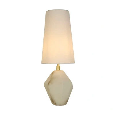 Image of Ape1 Light Table Lamp, Satin Brass Metal, White Shade