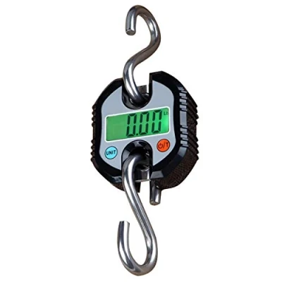 Image of Rhorawill Crane Scale 150kg Double Accuracy Electronic Digital Hook Mini LCD Loop Hanging Luggage Fishing Heavy Duty Weight Balance with Tare Function Black