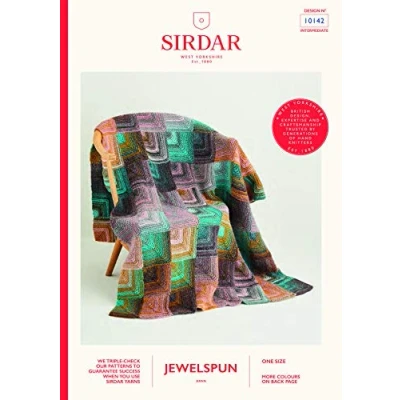 Image of Sirdar Jewelspun Aran Knitting Pattern 10142 Blanket