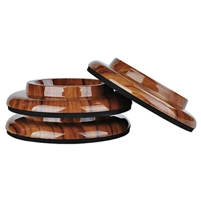 Image of KingPoint Grand Piano Caster Cups ABS Set of 3 Rosewood Color Furniture Leg Pads Protection