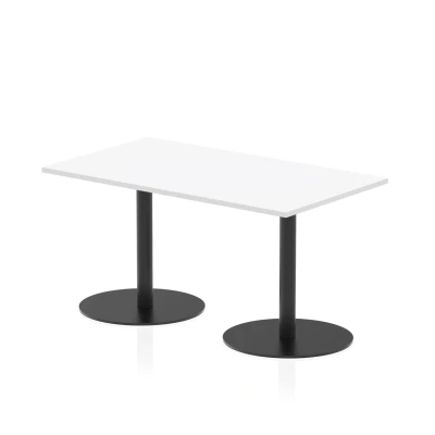 Image of Italia 1400 x 800mm Poseur Rectangular Table White Top 720mm High Black Leg