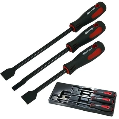 Image of 3pc Scraper Set Long Reach, Automotive Remover for Gaskets Seals Carbon Removal