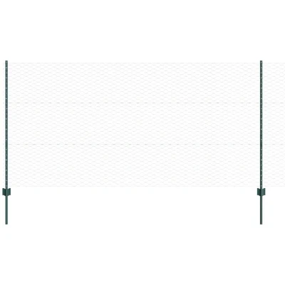 Image of vidaXL Fence Posts 11 pcs U Channel Green 120 cm Steel