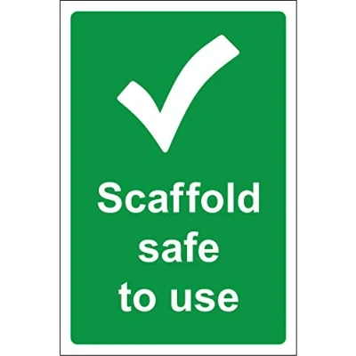 Image of Scaffold safe to use Safety sign 1.2mm Rigid plastic 200mm x 150mm