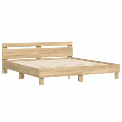 Image of vidaXL Bed Frame without Mattress Sonoma Oak 160x200 cm