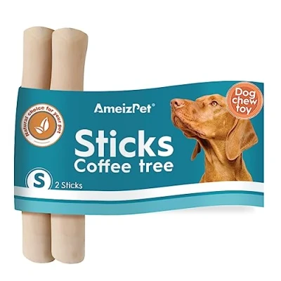 Image of AmeizPet Coffee Tree Stick For Dog Chew Toy, Root Durable Wooden Chew, S Size Pack of 2