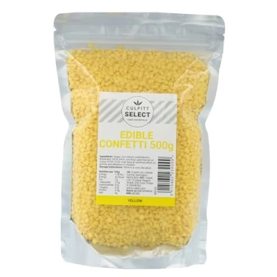 Image of Culpitt Select Sprinkles Yellow Sugar Confetti, Cake Sprinkle Decorations For Cakes, Cupcakes, Cookies, Ice Cream, and Desserts 500g