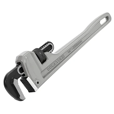 Image of DURATECH Pipe Wrench, Heavy Duty Aluminum Straight 14 inch/350mm Adjustable Plumbing Wrench