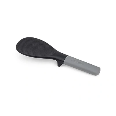 Image of Joseph Elevate Fusion Rice Spoon, BPA Free, Heat Resistant Non Stick Kitchen Utensil, Weighted Stainless Steel Handle, Silver Gray