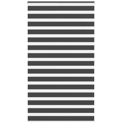 Image of vidaXL Zebra Blind Black 120x200 cm Fabric Width 115.9 Polyester