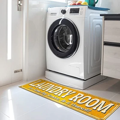 Image of Ottomanson Laundry Collection Classic Rubberback Runner Rug, 50 cm x 150 cm, Yellow