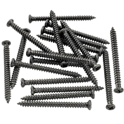 Image of Musiclily Basic 2.8x32mm Metal Metric Thread P90 Style Pickup Mounting Screws, Black(Set of 20)