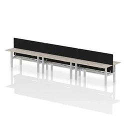 Image of Air B2B 1800x600 Adjustable 6P Bench Desk CP Grey Oak/Silver + Screen