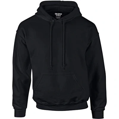 Image of GILDAN Heavyweight DryBlend Adult Unisex Hooded Sweatshirt Top/Hoodie (13 Colours) (M) (Black)