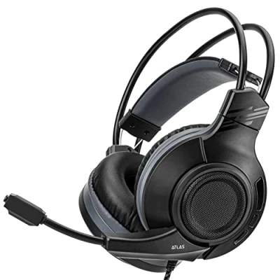 Image of Nitho Atlas Gaming Headset with Microphone, Over Ear Stereo Headphones for Xbox Series XS, One, PS5, PS4, Nintendo Switch, PC, Mobile, 3.5 mm Audio Jack, 50 Drivers Black