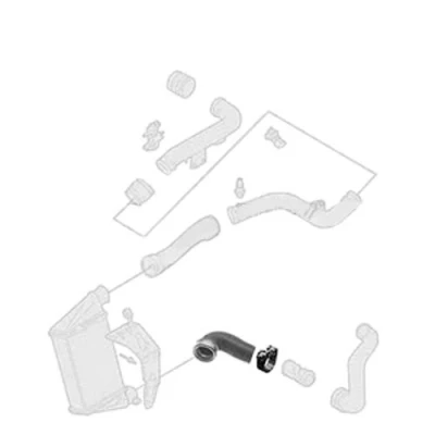 Image of 3B0145834Q, 8D0145834N Turbocharger hose BORG &amp; BECK BTH1068 AEM (Ethylene Acrylate Rubber) without clip VOLKSWAGEN: Passat B5 GP Estate