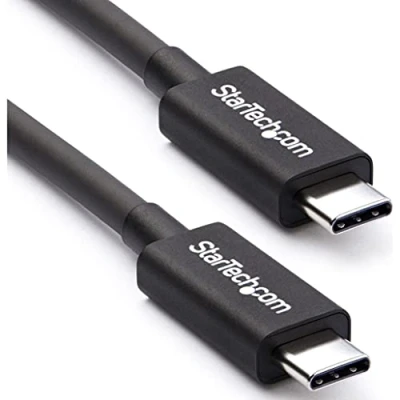 Image of StarTech.com 50cm (1.6ft) Passive Thunderbolt 3 Cable, 40Gbps, 100W PD, 4K/5K Video, Compatible with USB4/DP Alt Mode, 4, USB 3.2/Type C (TBLT34MM50CM)