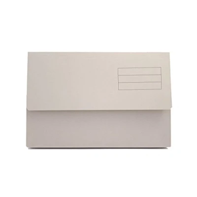 Image of Exacompta Guildhall Plain Document Wallet, 345x245 mm, 250 gsm Buff, Pack of 50