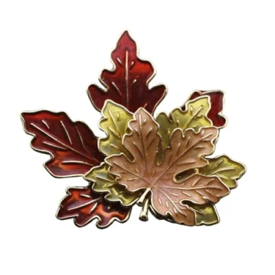 Image of tanxuan Multi layer Maple Leaf Enamel Brooch Women&#039;s Pin Cartoon Plant Autumn Fall Leaves Gift for Thanksgiving Jewelry Accessory