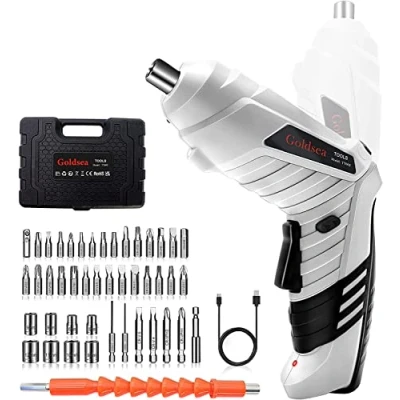 Image of Goldsea Electric Screwdriver Cordless, Cordless Drill &amp; Set, 47 in 1 Power Tools 4.2V Li ion 3.5Nm Rotatable Drivers Home Improvement DIY