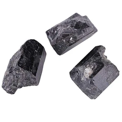 Image of Black Tourmaline Crystal, Natural Quartz Crystal Rough Rock Mineral Healing Stone for Purifying Water Necklace Bracelet Figurine