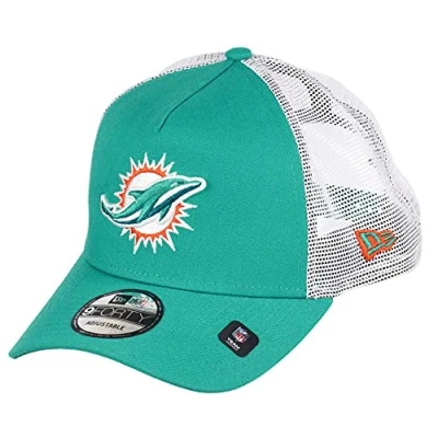 Image of New Era Miami Dolphins NFL White Mesh Trucker 9Forty A Frame Cap