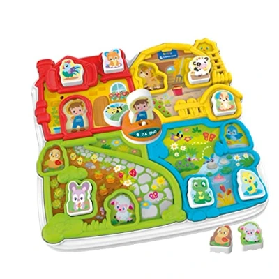 Image of Clementoni 17716 Animals Baby Farm Interactive Animal Farm, Light And Sound Toys, Education Toy, Early Years Infant Toys 18 Months