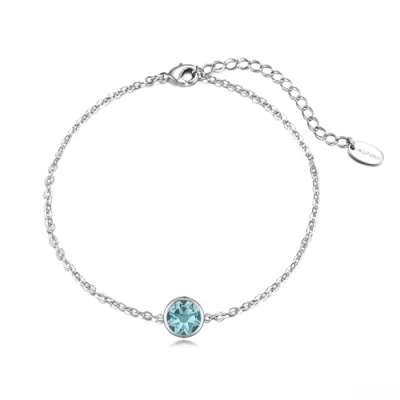 Image of Philip Jones Light Blue Crystal Anklet Created with Zircondia® Crystals