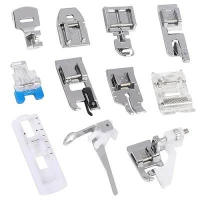 Image of 11Pcs Presser Feet Sewing Machine Foot Snap On Kit Household DIY Spare Parts Accessories for Brother Singer Janome Toyota Low Shank Tool