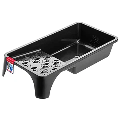 Image of KADAX Black Painting Tray, 29.5 x 15.5 cm, Plastic Paint Rectangular Tray with Small Handle, Accessories, Disposable