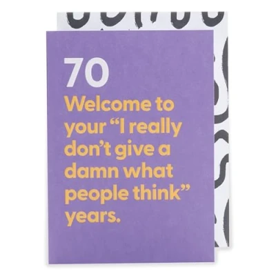 Image of UK Greetings 70th Birthday Card for Him/Her/Friend Funny Design