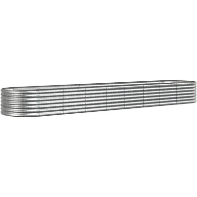 Image of vidaXL Garden Raised Bed Powder coated Steel 368x80x36 cm Silver