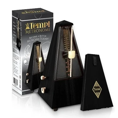 Image of Tempi Metronome for Musicians (Plastic Black Grain Veneer) with Become a Better Musician!