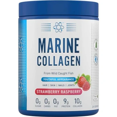 Image of Applied Nutrition Marine Collagen Powder Hydrolysed Protein, Healthy Skin, Hair, Nails (Strawberry &amp; Raspberry) (300g 25 Servings)