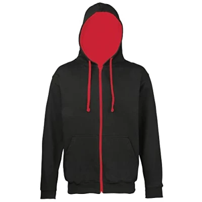 Image of AWDis Men&#039;s Varsity Zoodie Hoodie, Multicoloured (Jet Black/Gold), Medium
