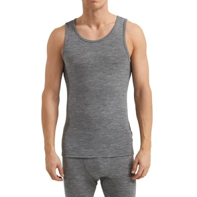 Image of DILLING Men&#039;s Merino Wool Vest Base Layer Top Grey M