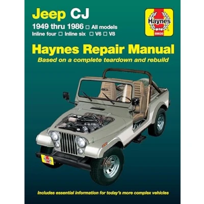 Image of Jeep CJ All models V6 &amp; V8 (49 86) Haynes Repair Manual (Hardback)