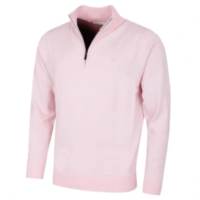 Image of Calvin Klein Mens Campus 1/2 Zip Sweater Baby Pink XXXXL