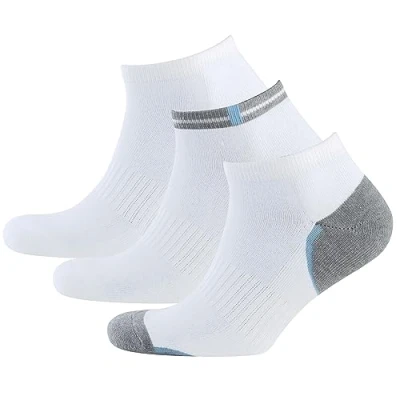 Image of Nur Der Men&#039;s Herren Sneaker Socken Sport 3er Ankle Socks, White (White), (Size: 39 42) (Pack of 3)
