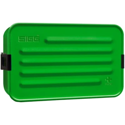 Image of SIGG Aluminium Lunchbox Plus S Green With Food Separator Award Winning Dishwasher &amp; Microwave Safe Leakproof Featherweight BPA Free Large